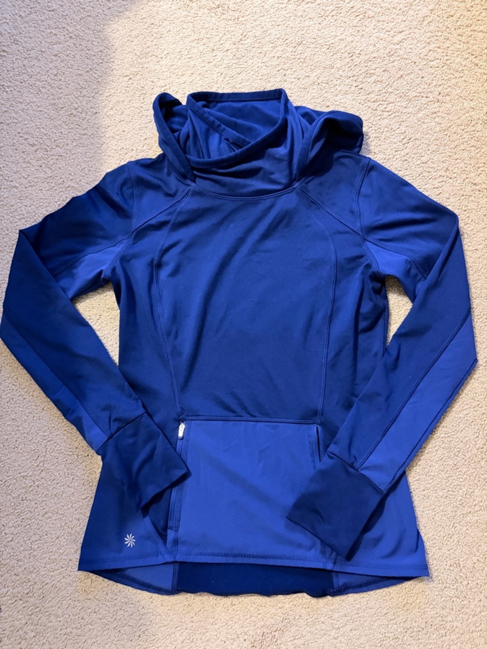 Athleta Blue Performance Pullover Hoodie
